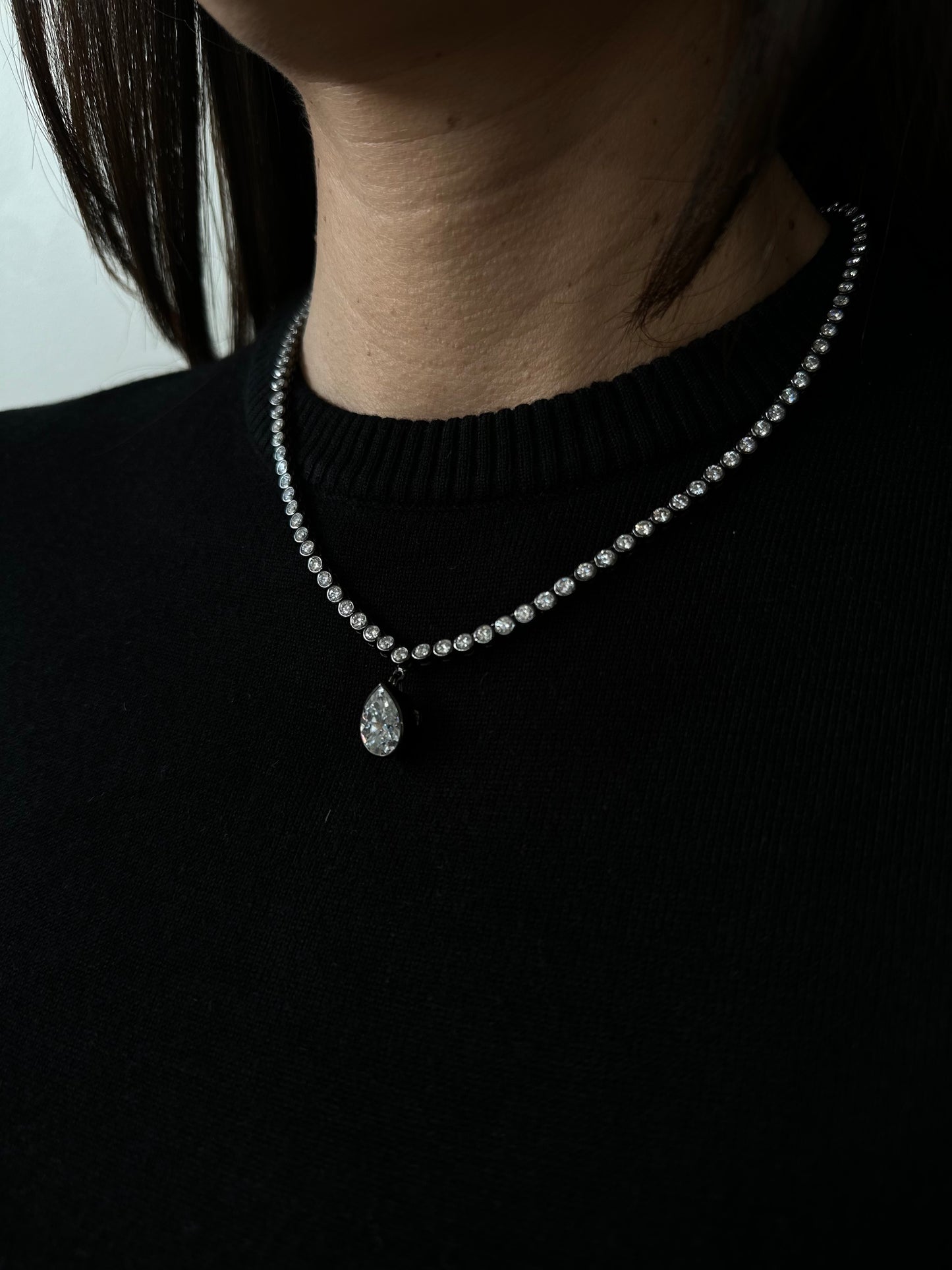 LUMEN - Tennis ronde shape pendentif poire amovible