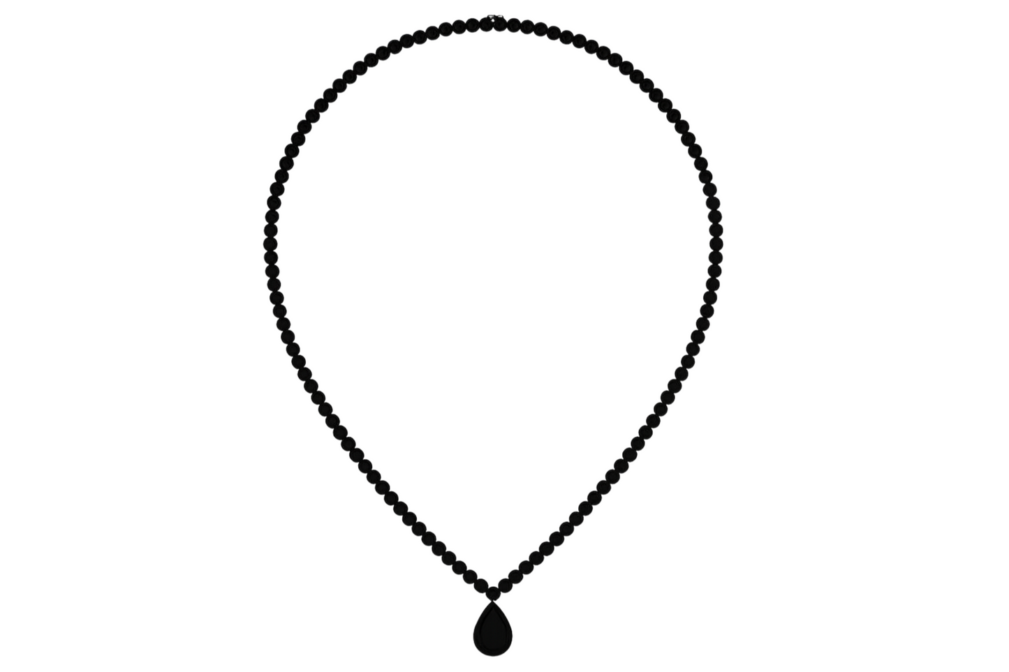 Collier en Rhodium Noir avec Pendentif Poire Amovible