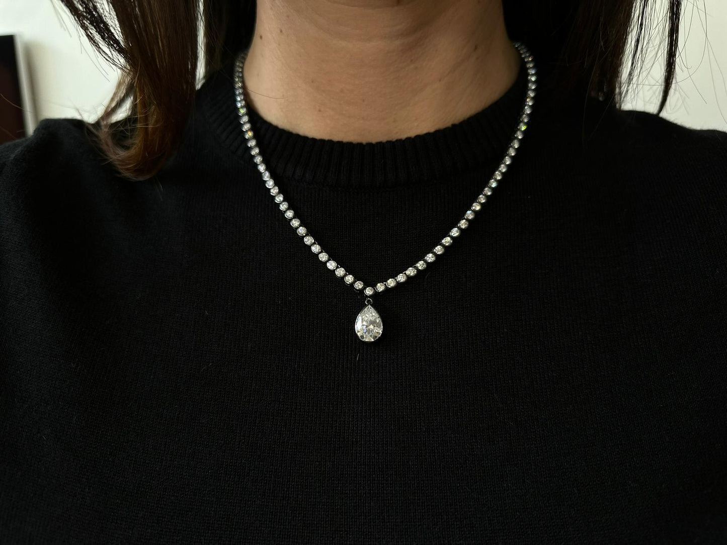 LUMEN - Tennis ronde shape pendentif poire amovible