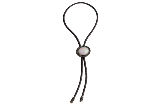 Collier Aurore Opale Cuir Or & Diamants